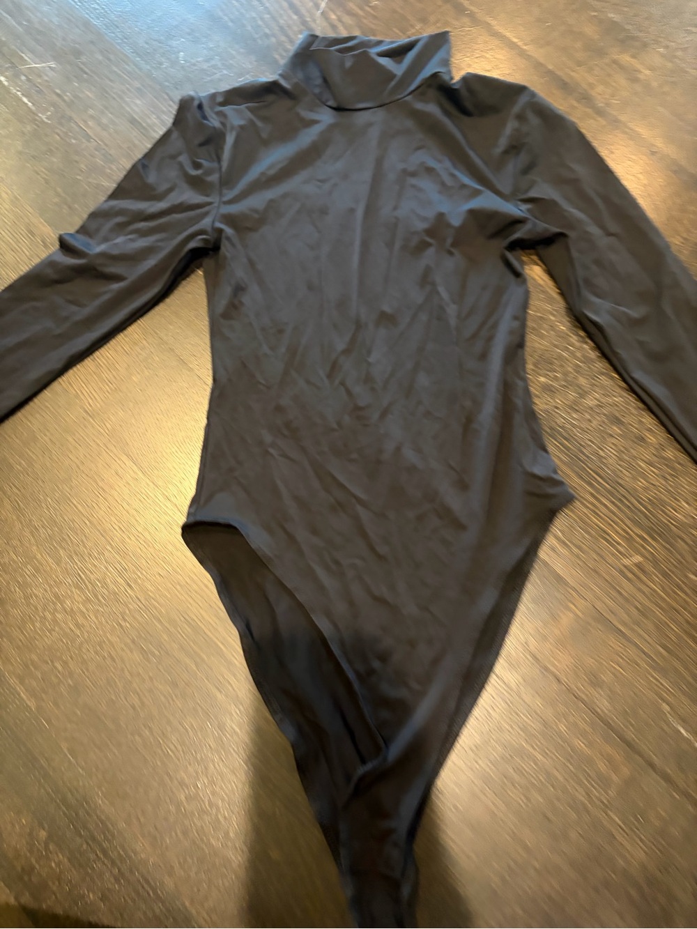 Black Long-Sleeve One-Piece Bodysuit